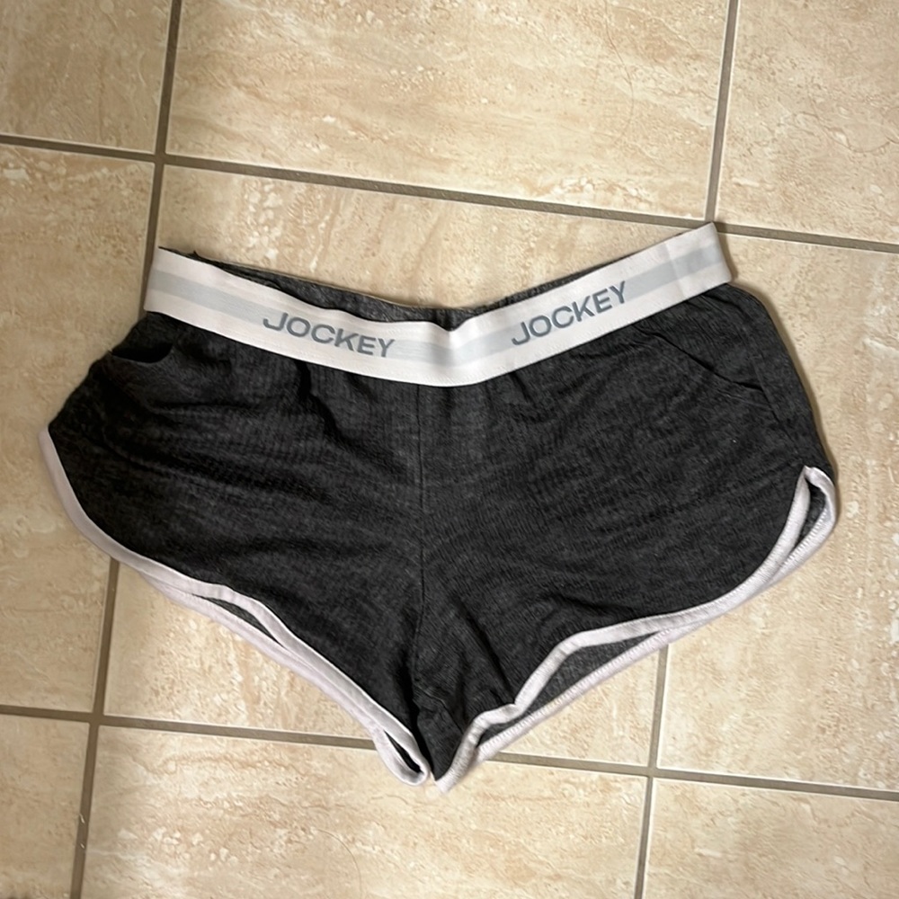 Jockey Charcoal Gray Lounge Shorts with White Trim